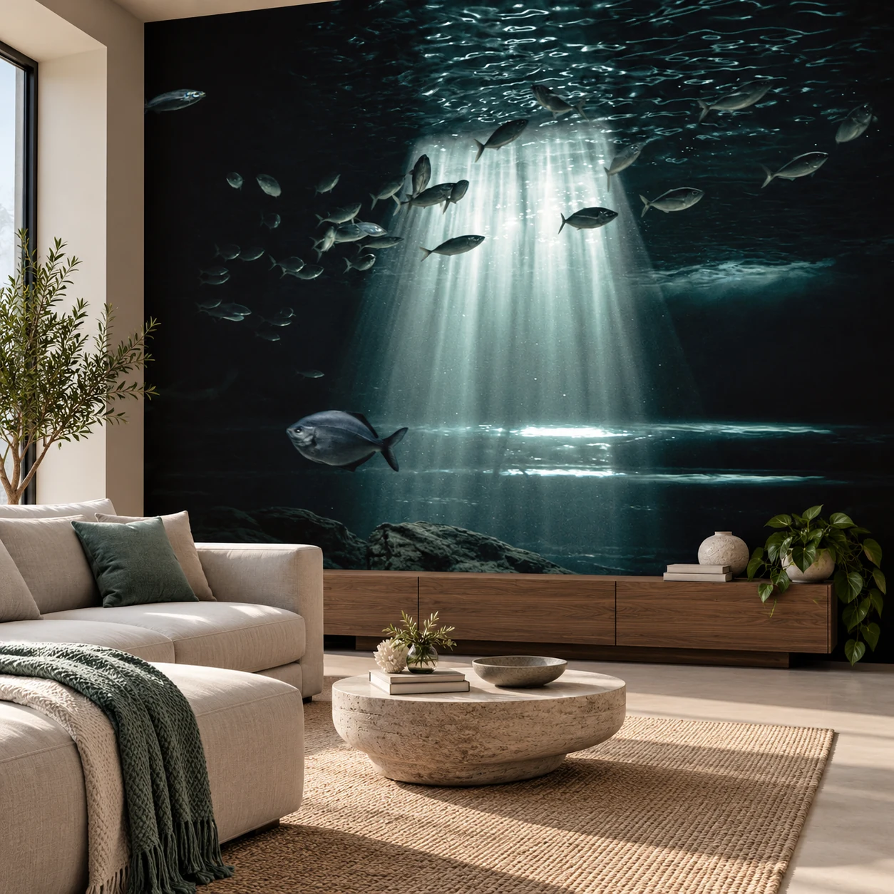 Decorative Photography Wall Mural Underwater Living Room Wallpaper